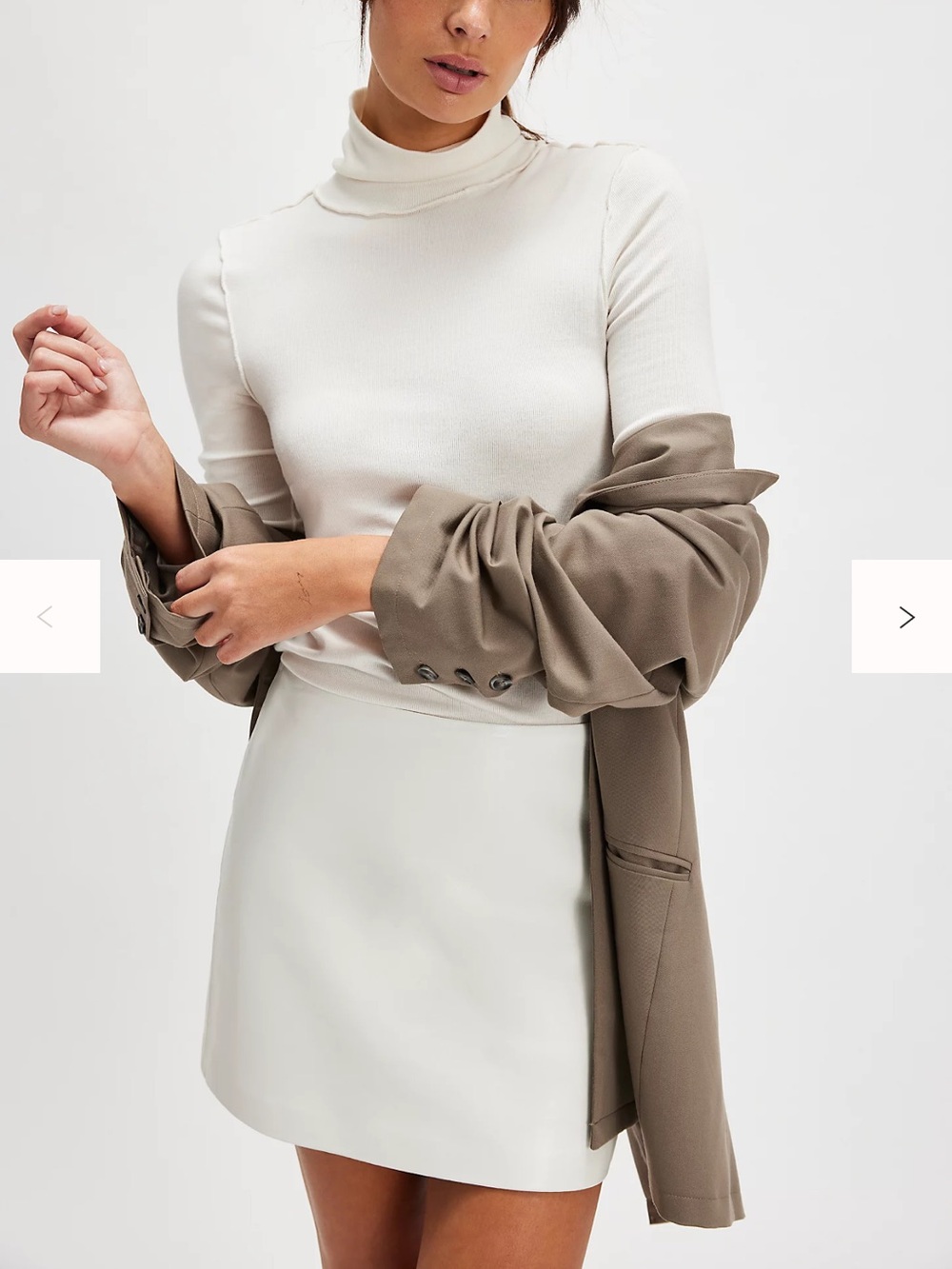 Agolde Agda leather blend mini skirt